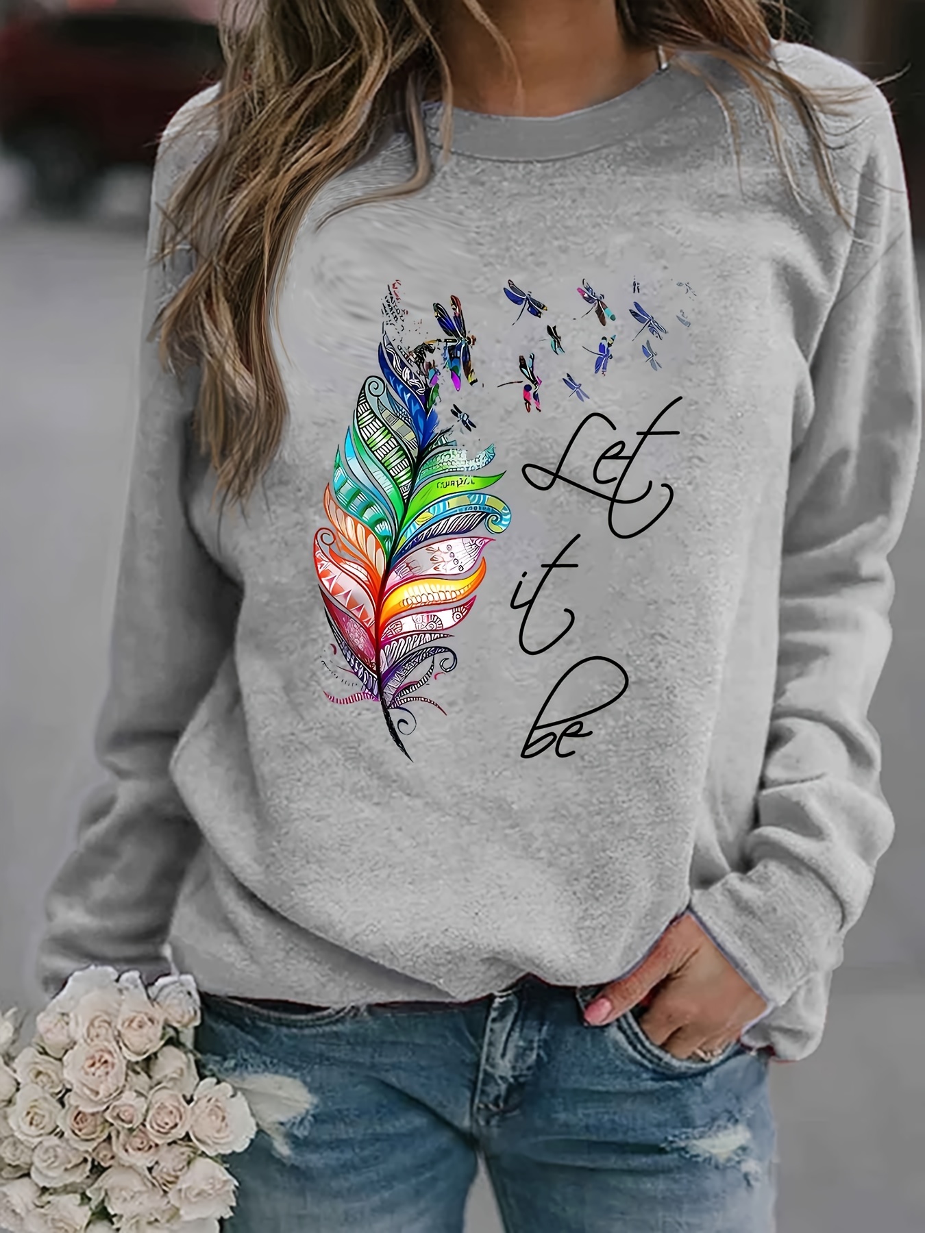 Warm Shirts For Women Women Sweatshirt Funny Mental Health