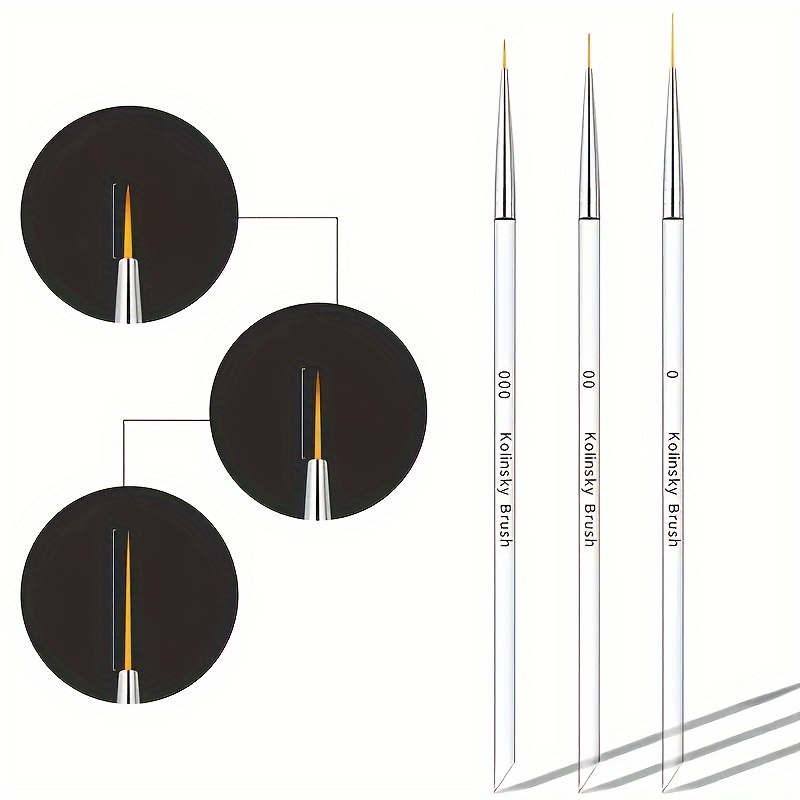 5pcs Nail Art Brush Set With Liners and Striping Brushes, for Thin Fine  Line Drawing, Detail Painting, Striping, Blending, One Stroke 