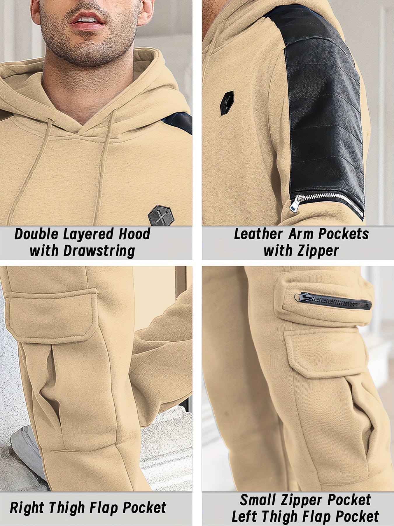 Multi pocket outlet hoodie