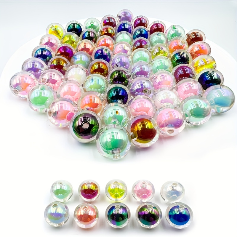 Decora Bracelet Making / 10mm Pastel Acrylic Beads (Assorted Color / 25pcs)  Fairy Kei Bubblegum Bead Plastic Round Gum Ball Loose Bead F149
