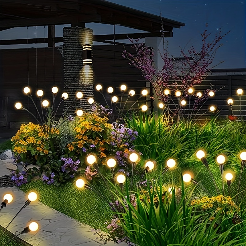 2pcs 10led solar firefly lights waterproof starburst swaying garden lights for path fence decor halloween christmas decorations details 6