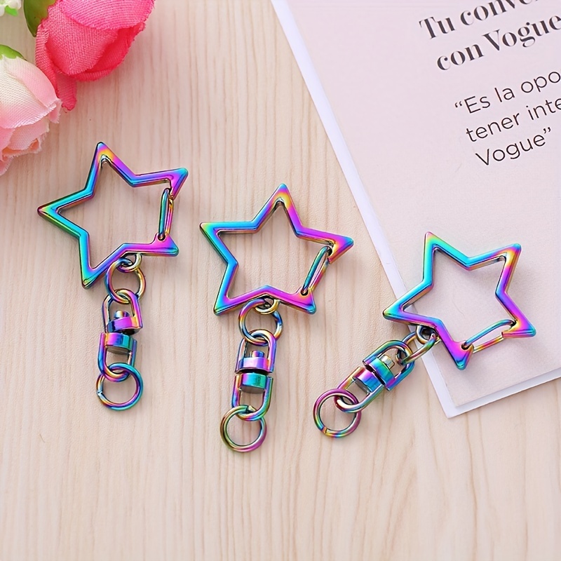 1pc Star-Shaped Metal Swivel Clasp Keychain - Perfect for DIY Bag & Jewelry  Making!