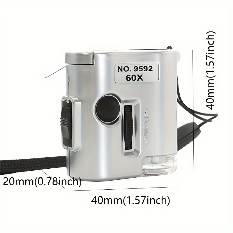 Mini Illuminated Microscope Loop Magnifiers, 60X Pocket Portable