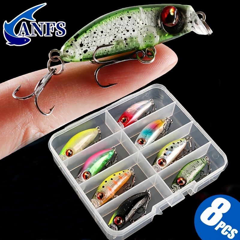 5pcs Crankbaits Set avec boîte, Mini appâts durs Topwater leurres Kit,  Petit appât de Simulation de Graisse kit de matériel de pêche pour Truite  Bar Perche leurres 5 pièces (Style Trois)