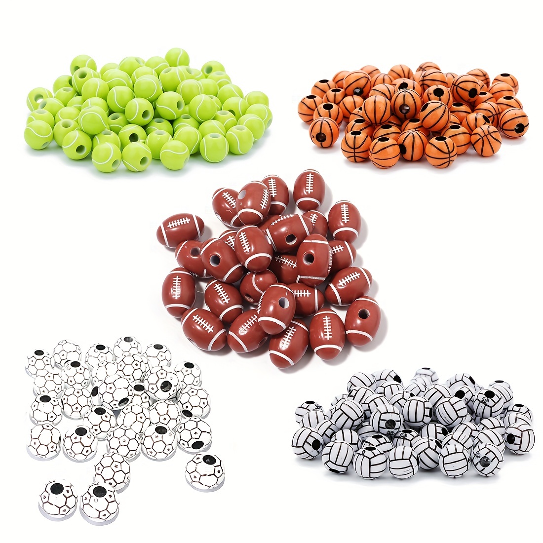 Sport Rugby Tennis Basketball Football Volleyball Beads Spacer Acrylic  Beads for Jewelry Making DIY Bracelet Earrings Accessorie - AliExpress