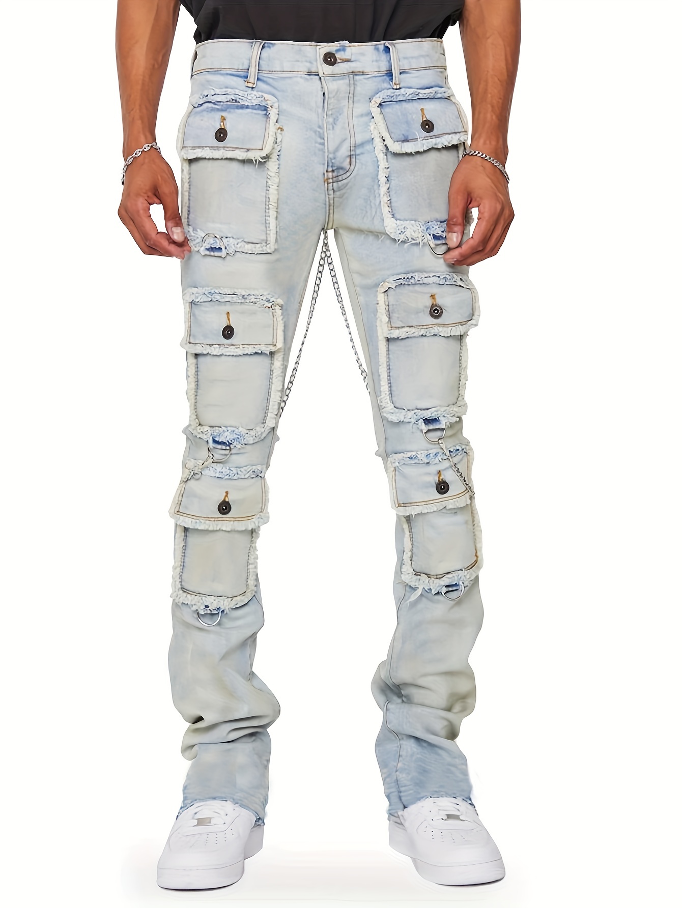 MEK USA Y2K Biker Chrome Hearts Style Straight Fit Jeans Made in