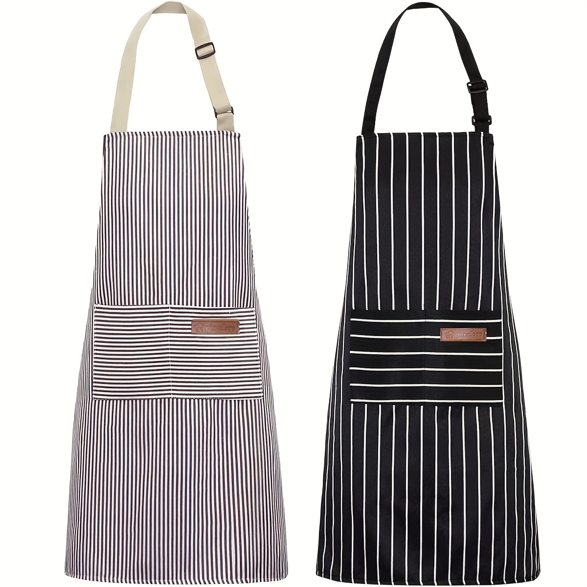 

1pc, Adjustable Bib Apron With 2 Pockets Chef Cooking Kitchen Restaurant Aprons For Women Men