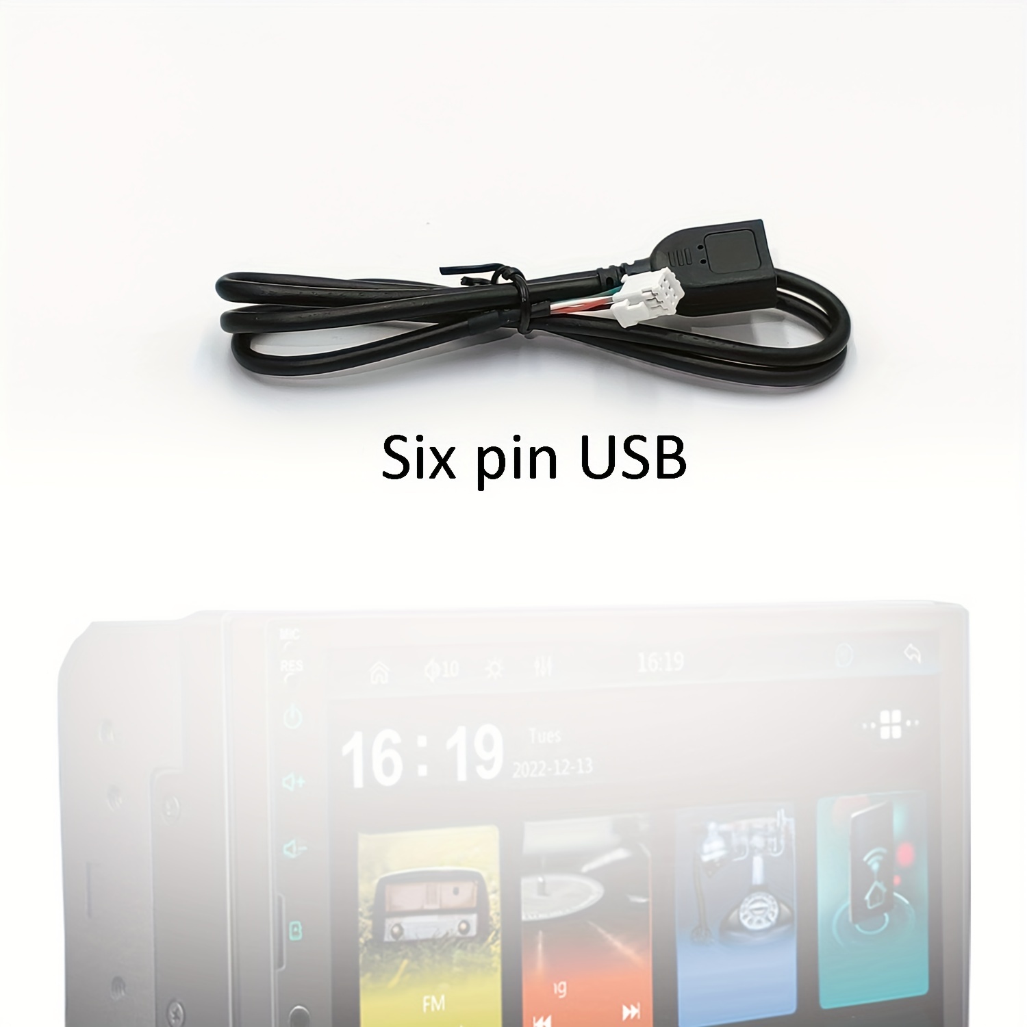 Car Center Control Dashboard, Android Machine Large Screen Navigation 6 Pin  USB Data Connection Cable