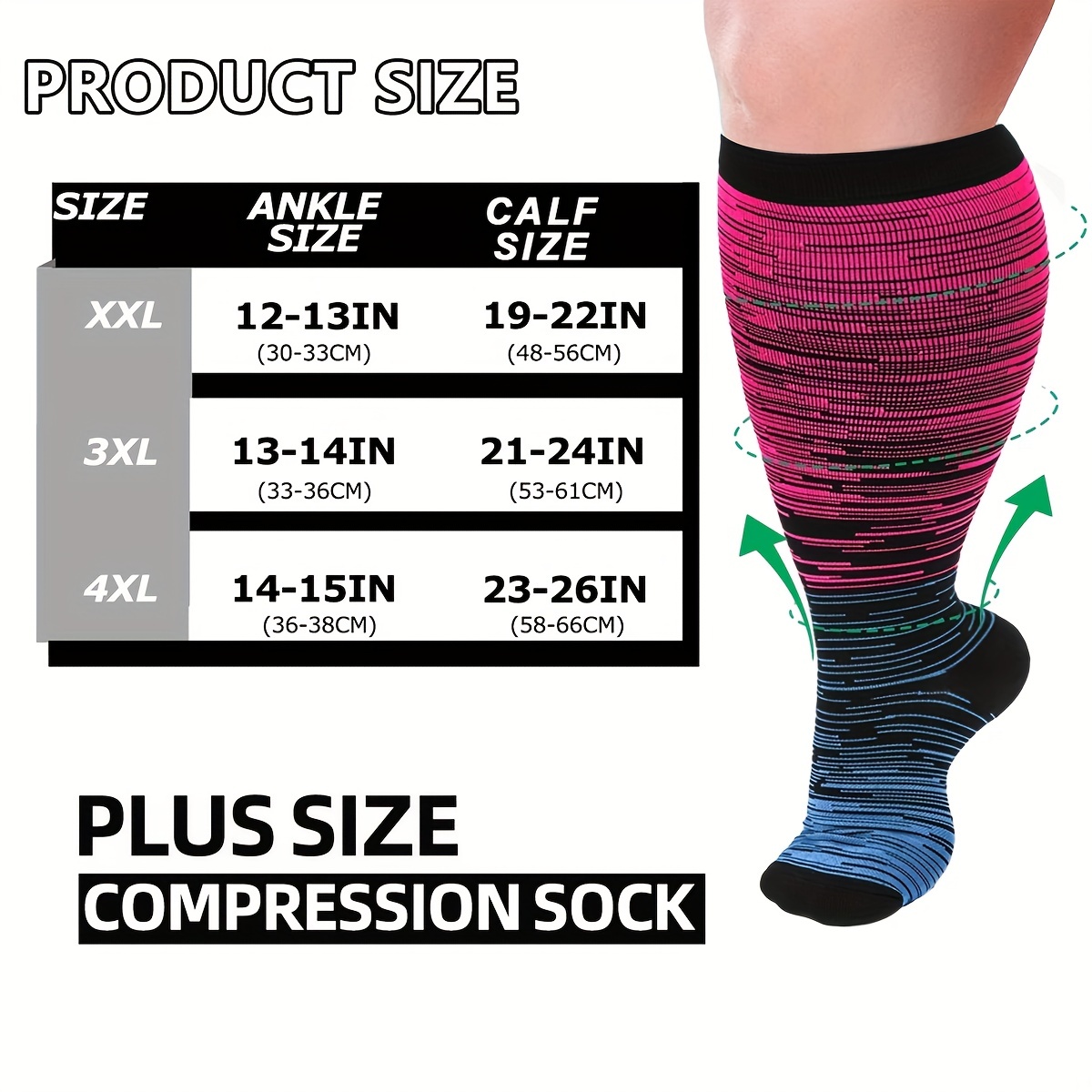 Order A Size Closed Toe Knee High Calf Compression Socks - Temu