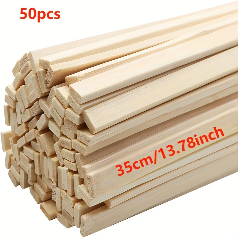 

30pcs/50pcs 35cm Natural Bamboo Strips, Craft Sticks, Woodworking Supplies, Crafts For Craft Projects, Bamboo Slices For Craft Building And Diy Models, Potted Plants And Planting Protectors