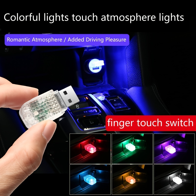2PCS LED Atmosphäre Lampe Auto Voice Control Atmosphäre Licht USB