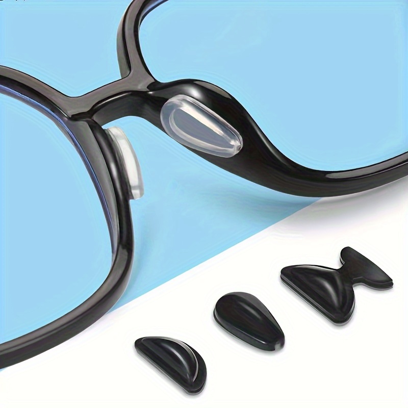 Almohadillas antideslizantes para la nariz para gafas, 10 pares de  almohadillas adhesivas de silicona suave para gafas de sol, marcos de  plástico