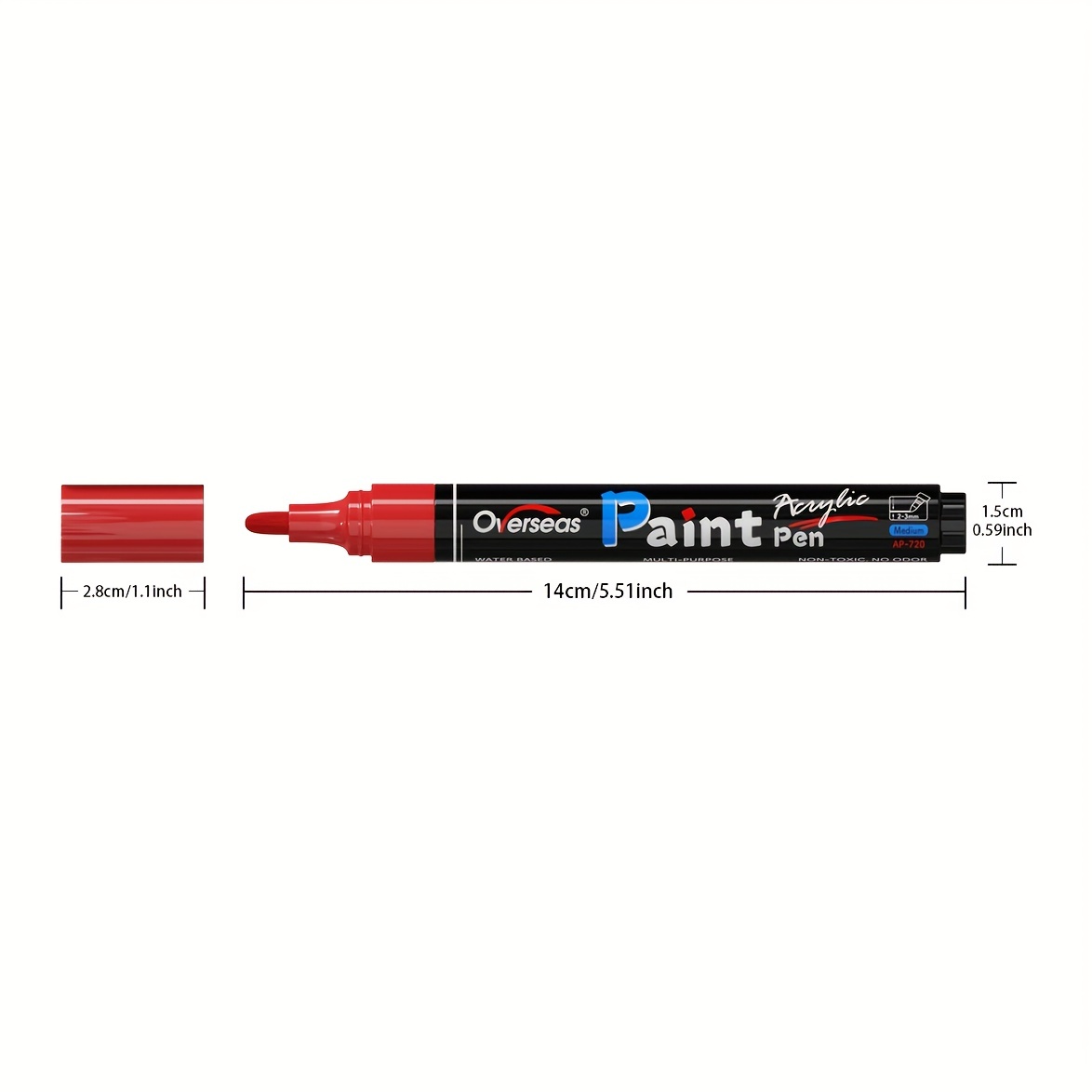Acrylic Paint Pens Waterproof Acrylic Marker Pens Set, 12/ 18 Colors Acrylic  Pens for DIY Rock