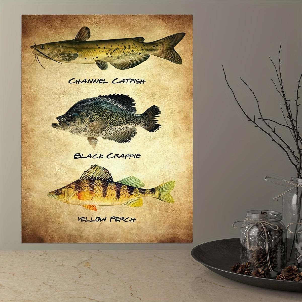 Vintage Crappie Poster Retro Fish Print Fishing Lover Gift - Temu