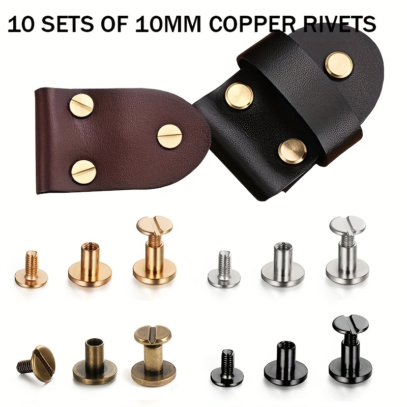 Rivet Kit (+25 rivets)  Leather tooling, Copper rivets, Custom leather