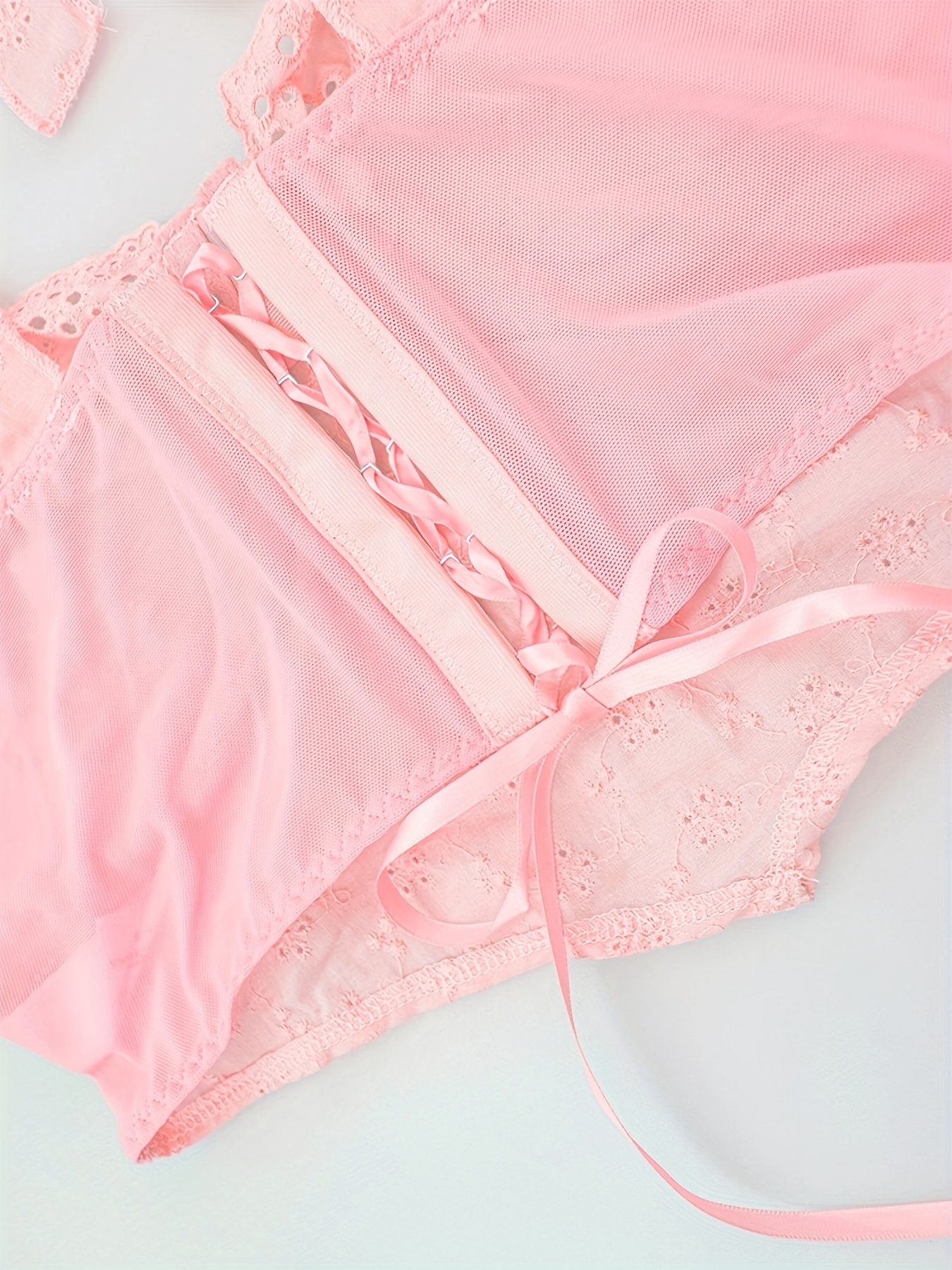 Floral Print Bra & Panties, Push Up Cami Bra & Thong Panties Lingerie Set,  Women's Lingerie & Underwear
