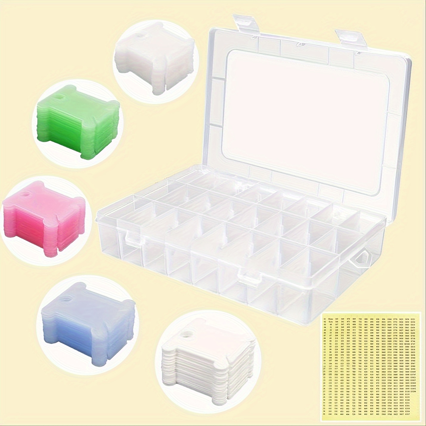 24 Spools Plastic Thread Box, Dustproof Storage Box For Sewing