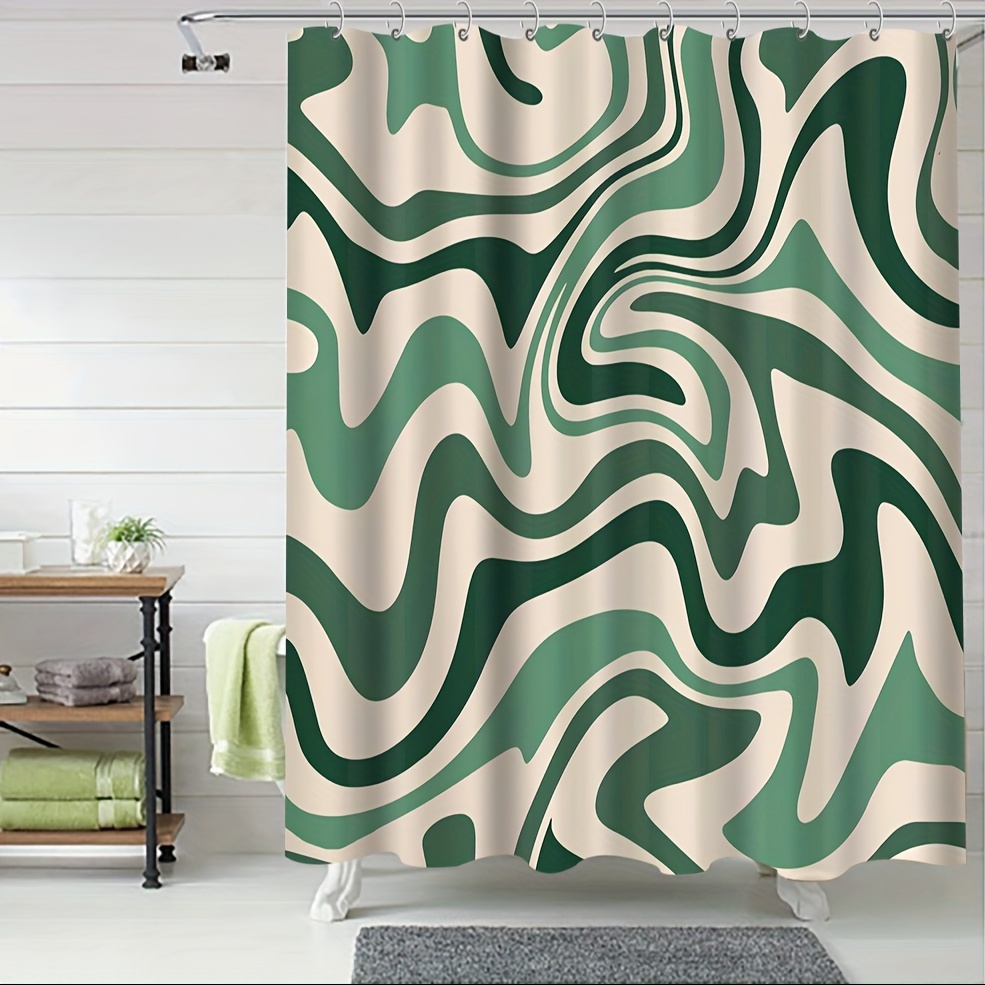 Green Shower Curtain Waterproof And Moisture proof Peva - Temu