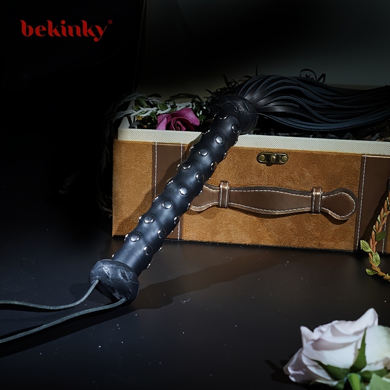 Riding Pu Leather Flogger Whip Sex Play Leather Black Crop - Temu