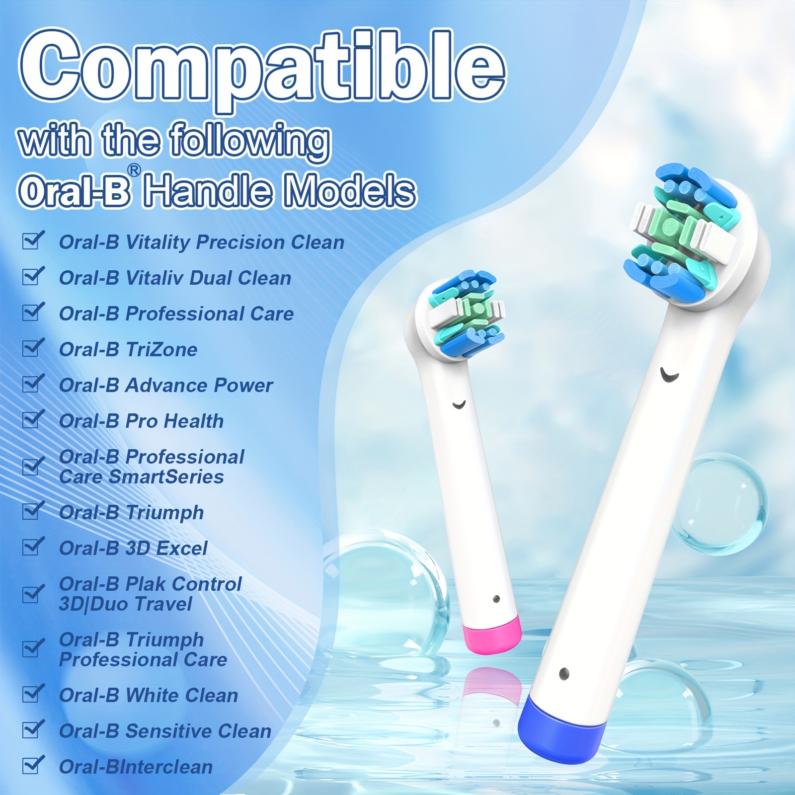 Replacement Toothbrush Heads, Compatible With Oral-b Braun