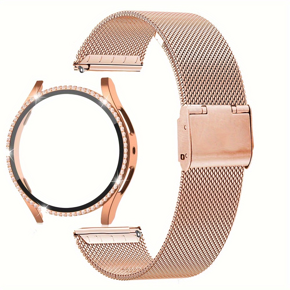 Glass+rhinestone Case Galaxy Watch 6 Accessories - Temu