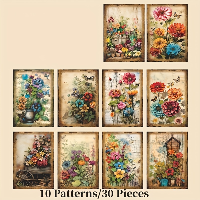 Vintage Plant Flower Journal Diary Collage Book Non adhesive - Temu