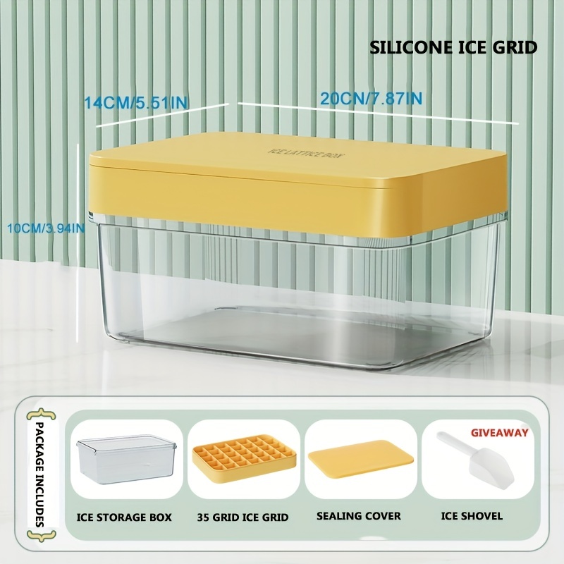 Food Grade Plastic Ice Cube Trays With Lid And Storage Bin Bucket