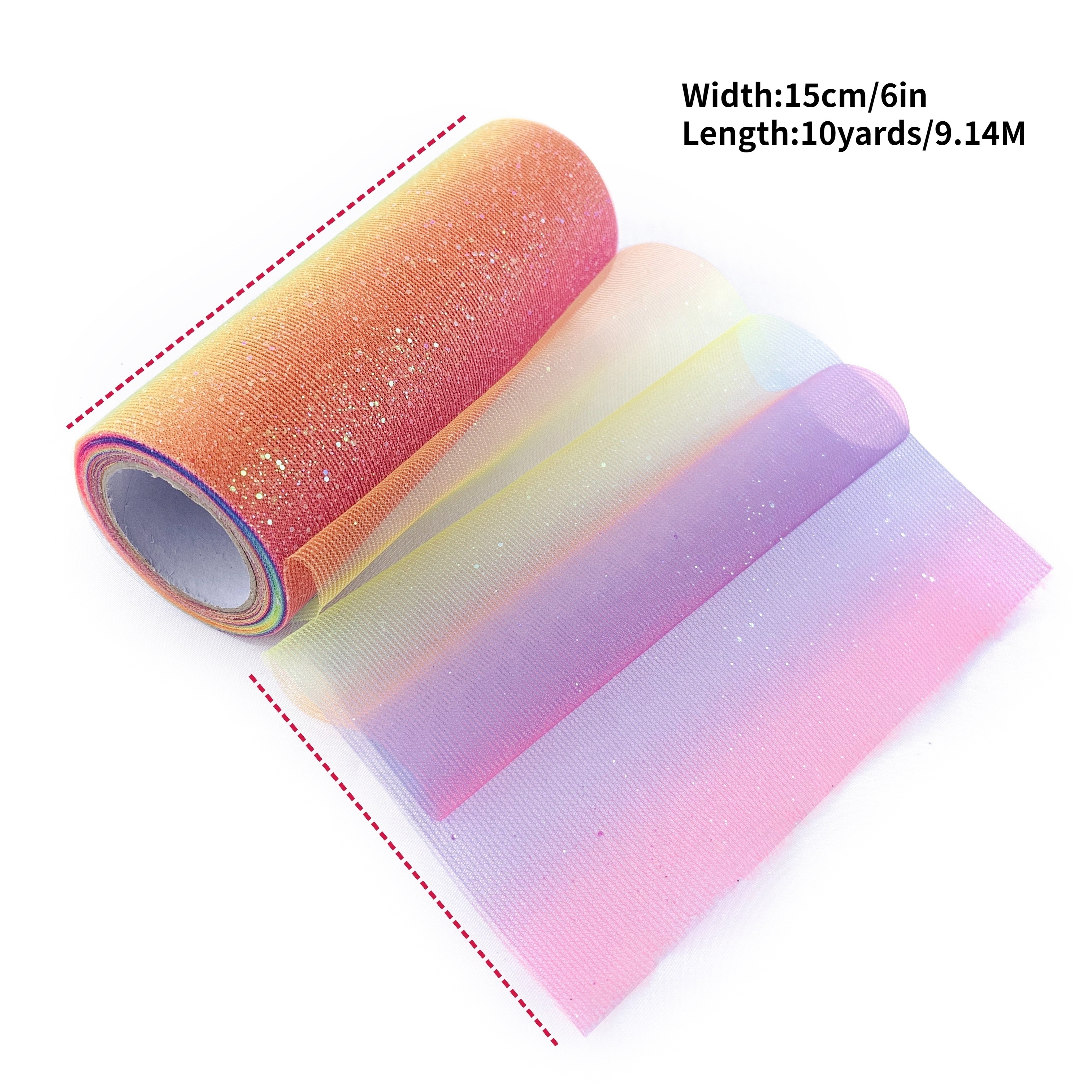 Rainbow Tulle Glitter Fabric, LGBT Fabric, 60 Wide