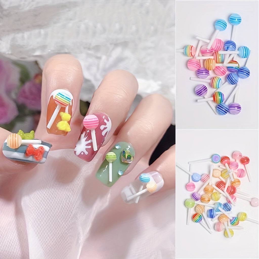 Brighten Up Your Manicure With Colorful 3d Acrylic Lollipop - Temu