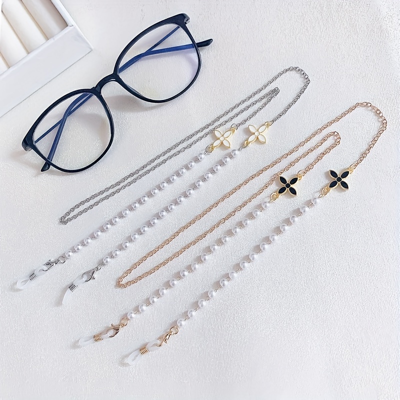 Faux Pearl Eyeglass Chain Adjustable Hanging Chain Women's - Temu