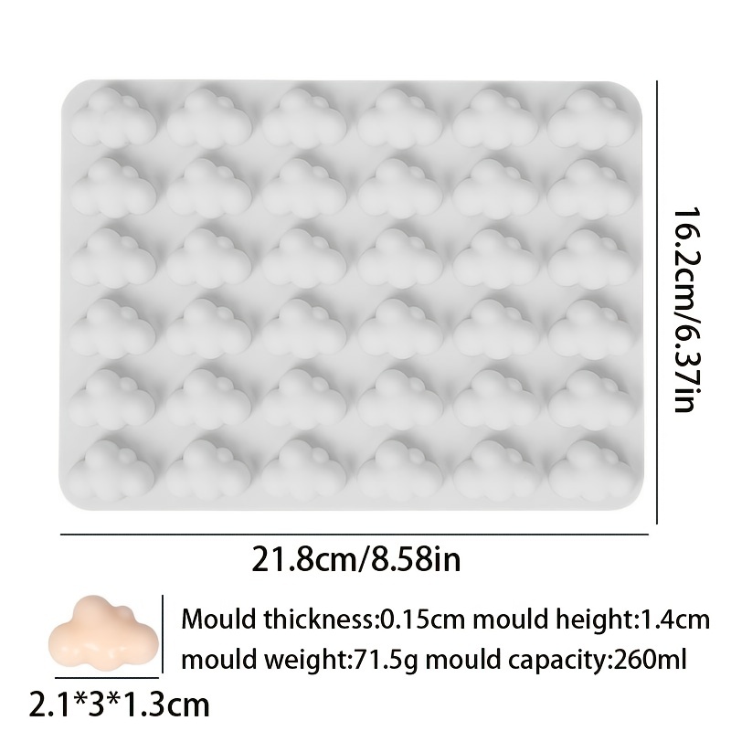 Mini Cartoon Cloud Silicone Fondant Mold - 36 Cavities For Cake, Food, And  Candy Making - Diy Baking Tool For Home Kitchen Use - Temu