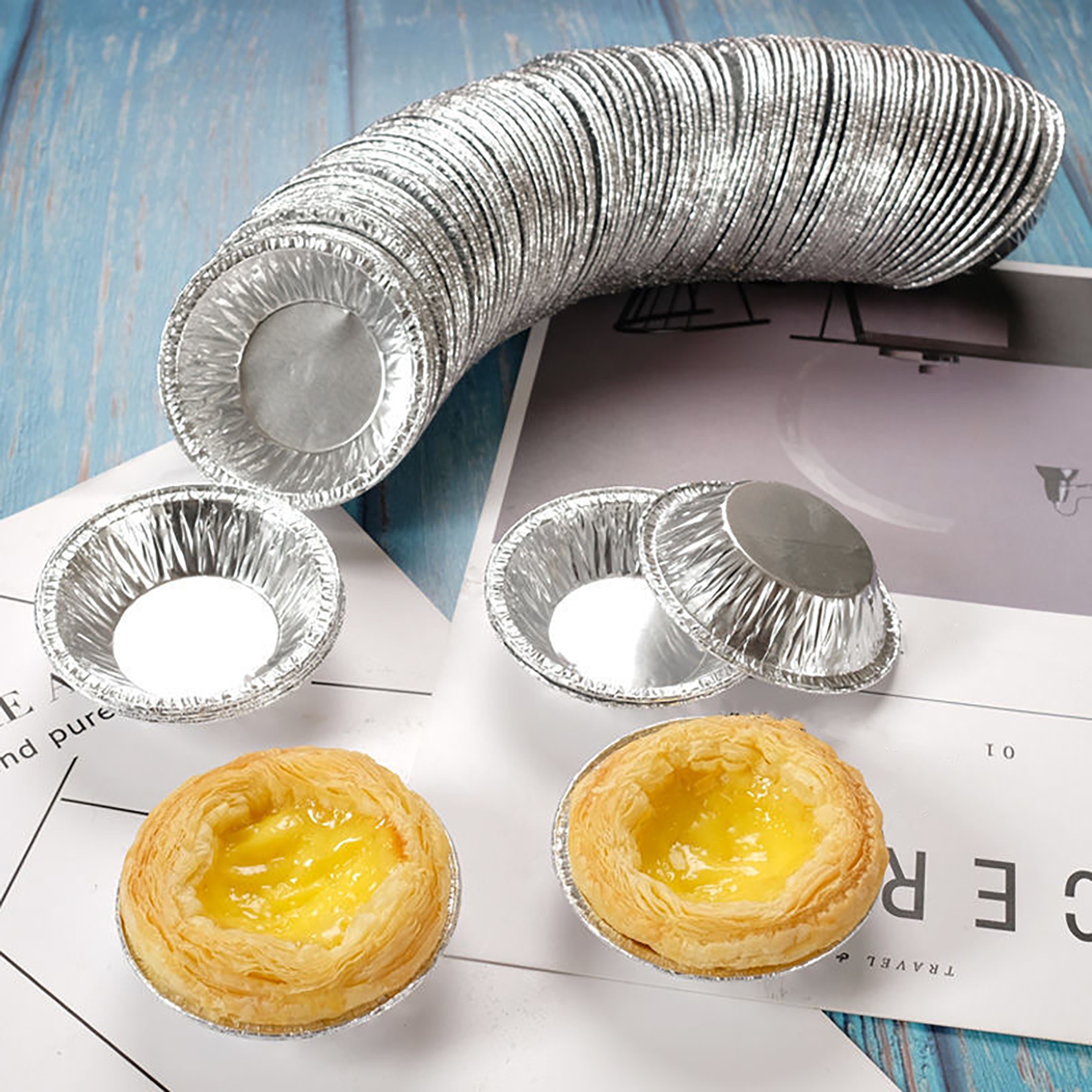 Small Aluminum Foil Baking Pans Egg Tart Molds Pudding - Temu