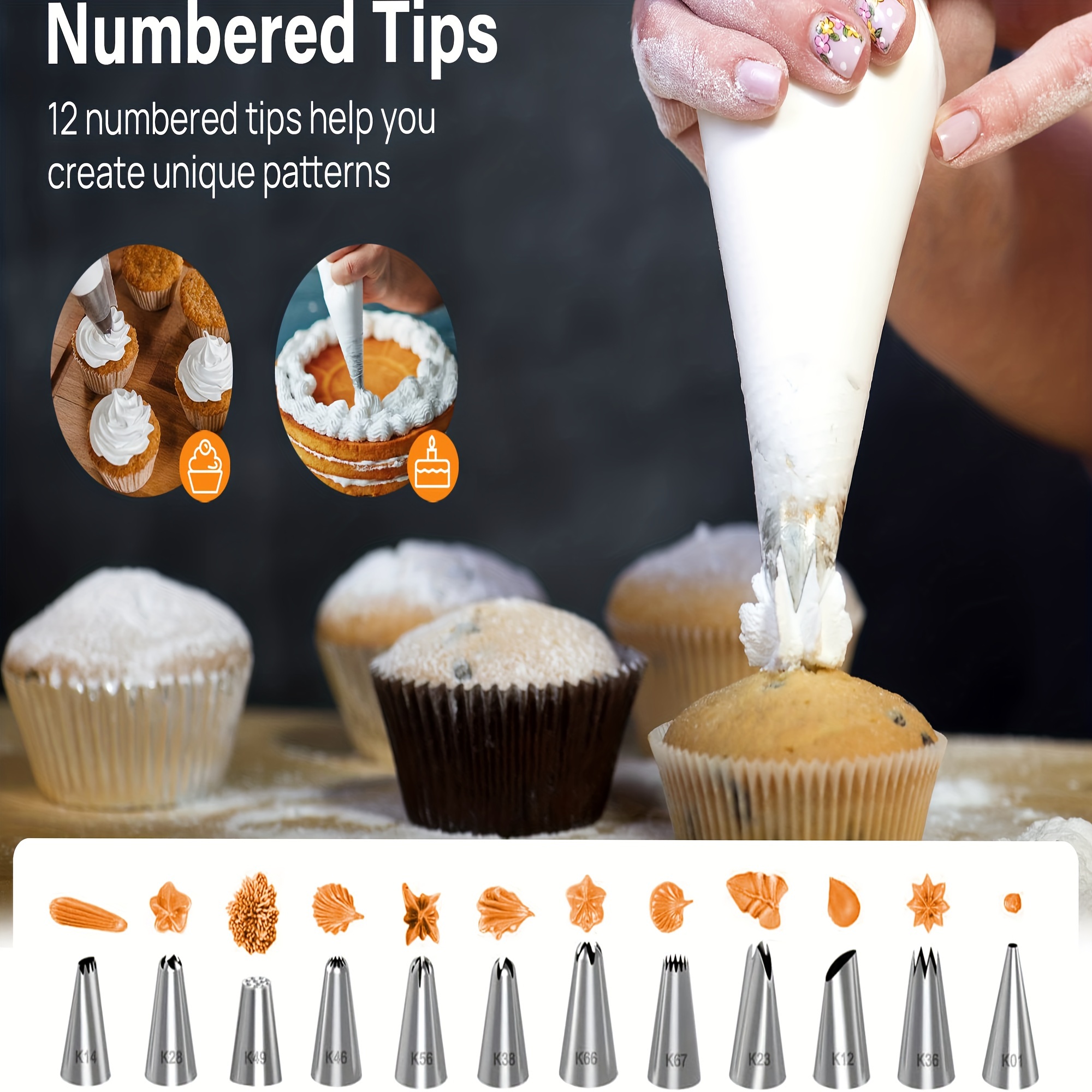 73pcs DIY Cake Decorating Tool Kit Cupcake Baking Supplies