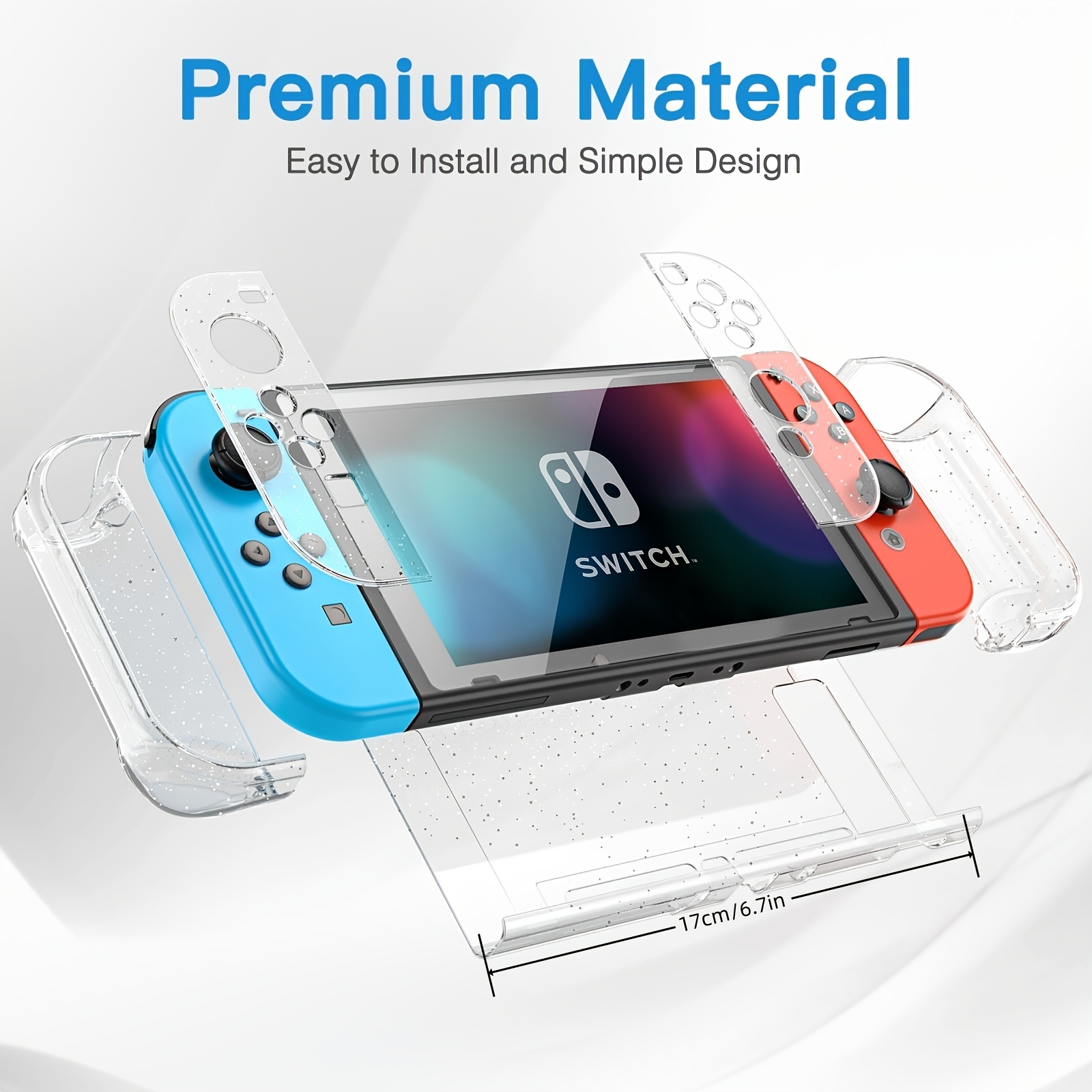 HEYSTOP Case Compatible with Nintendo Switch OLED Model Dockable, PC Switch  OLED Cover Case with Glass Screen Protector