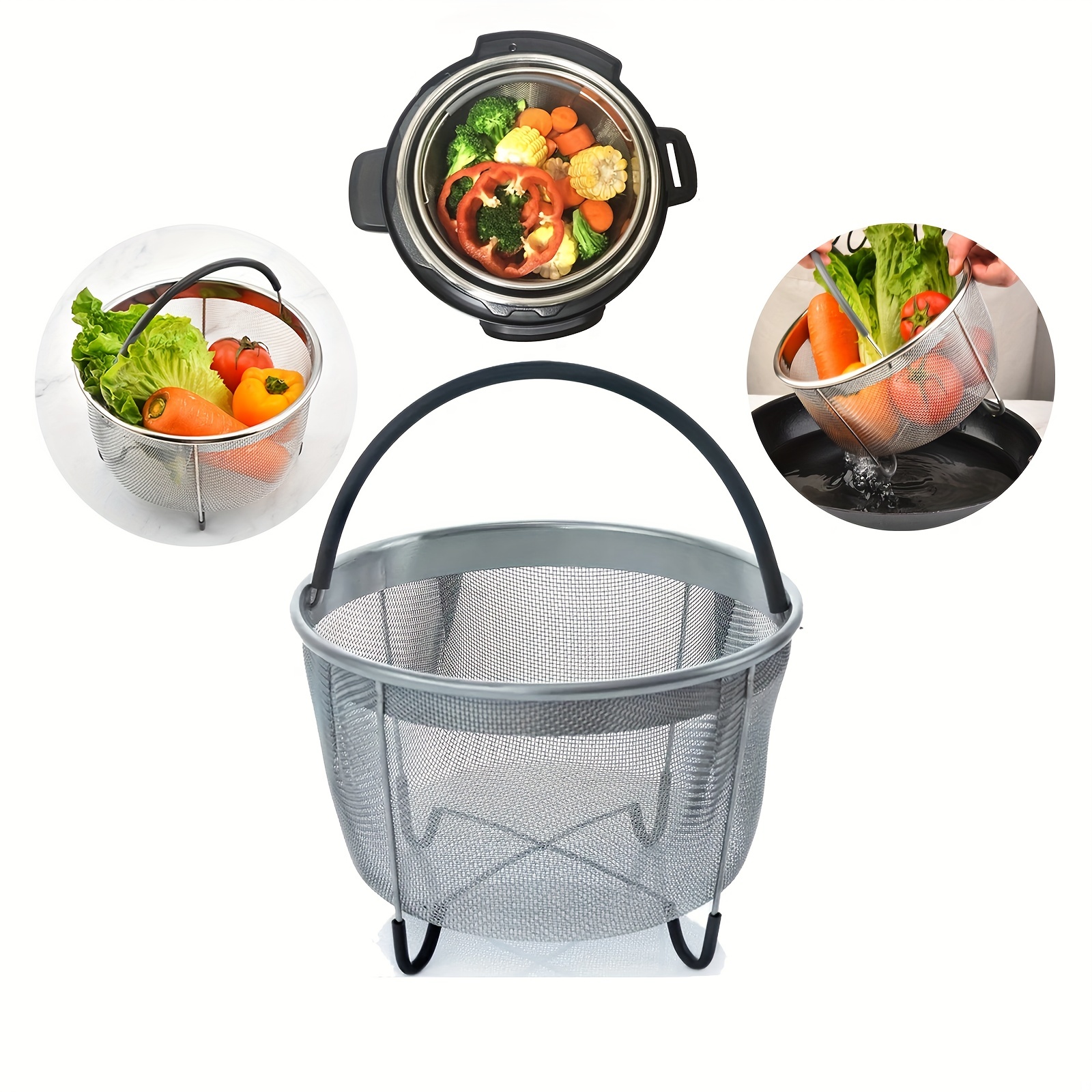 3qt/6qt/8qt Stainless Steel Steamer Basket For Pressure Cookers - Kitchen  Gadgets And Accessories For Healthy And Delicious Meals - Temu