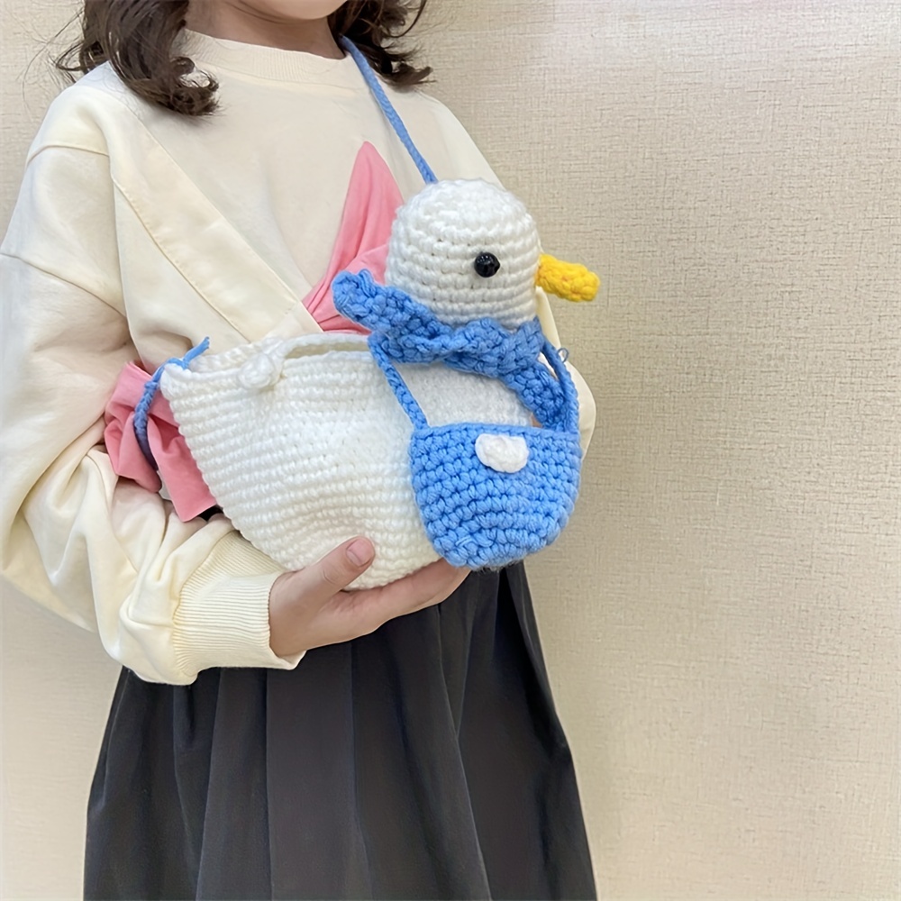 Cartoon Knit Duck Shoulder Bag for Kids