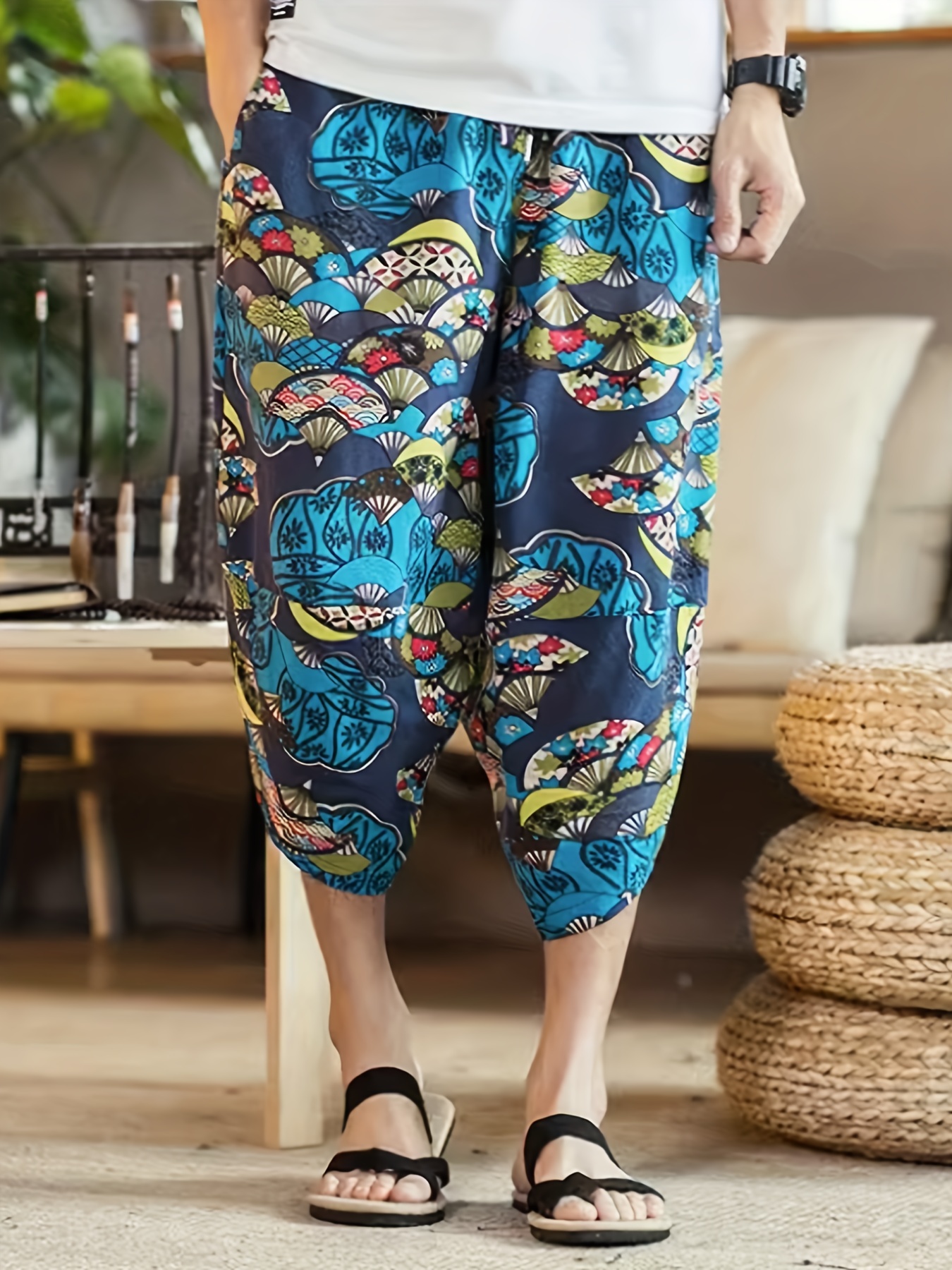 Men's Summer Casual Harem Pants With Print  Harem pants, Cotton harem pants,  Pants for women