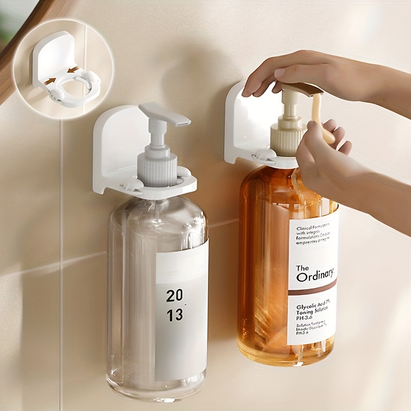Shower Gel Bottle Rack Hook Self Adhesive Wall Mounted Shampoo