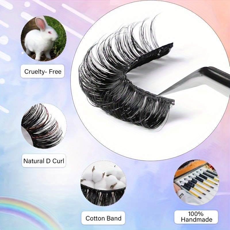 10 Pairs Natural Wispy Cat Eyelashes 3D Strip Short Volume False Eyelashes