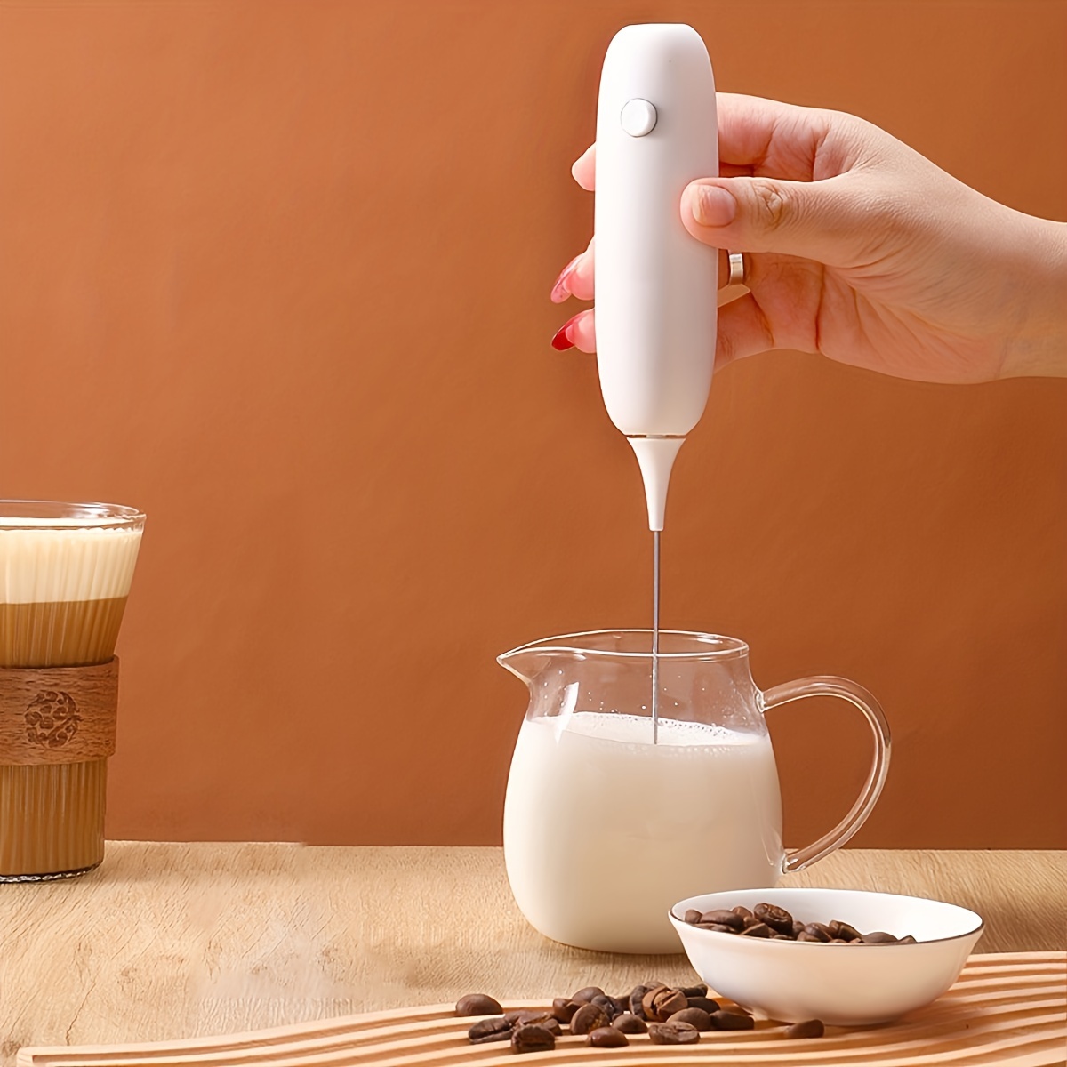 Electric Milk Frother, Mini Handheld Wireless Mixer Household Small Foam  Milk Coffee Frother - Temu Saudi Arabia