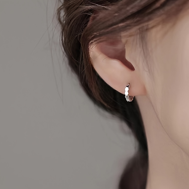 925 Sterling Silver Women's Ear Piercing Hoop Earrings