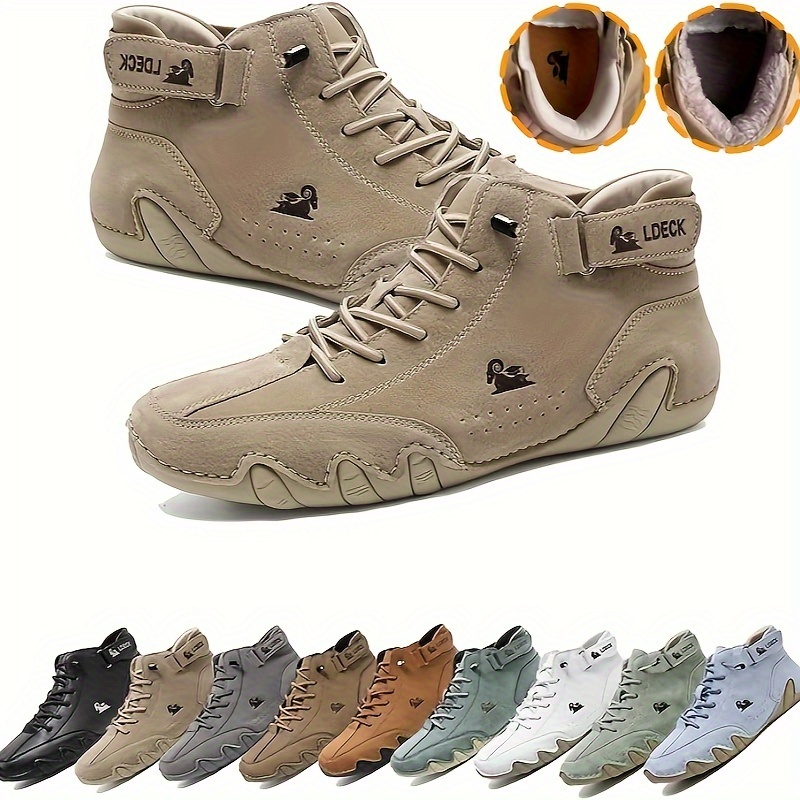 

Men's Handmade Hook And Loop Fastener Casual Sneakers Non-slip Breathable Boots