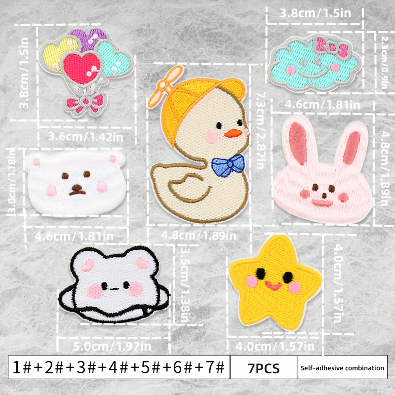 Colorful Down Jacket Hole Repair Self Adhesive Stickers Waterproof PVC  Patches Cartoon Shape Coat Cloth Raincoat Umbrel Applique