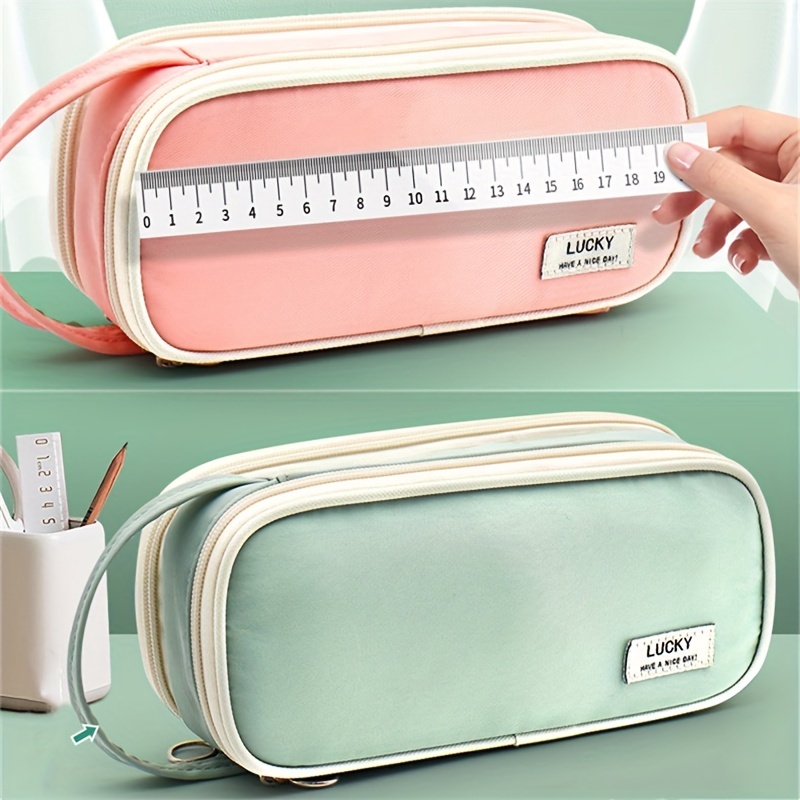 Creative Color Cute Pencil Bag Children's Double Zipper - Temu Mexico