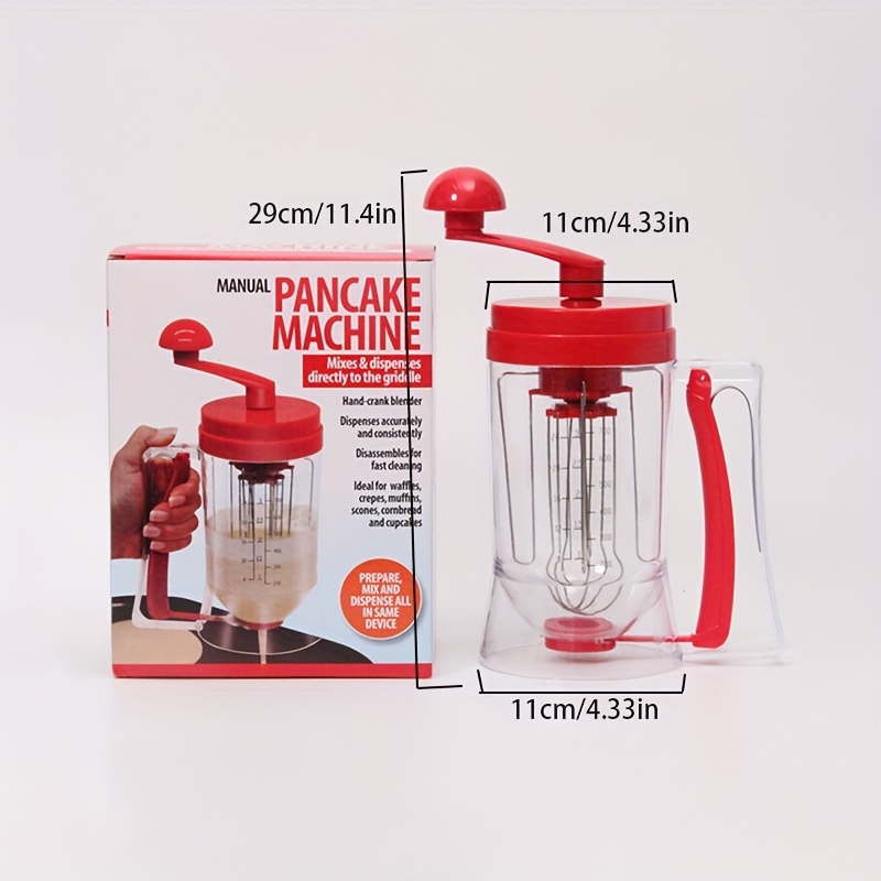 4 Cup Pancake Cupcake Batter Dispense, 900mL Pancake Dispenser For Batter  With Measuring Label Squeeze Handle Bracket and Silicone food brush for