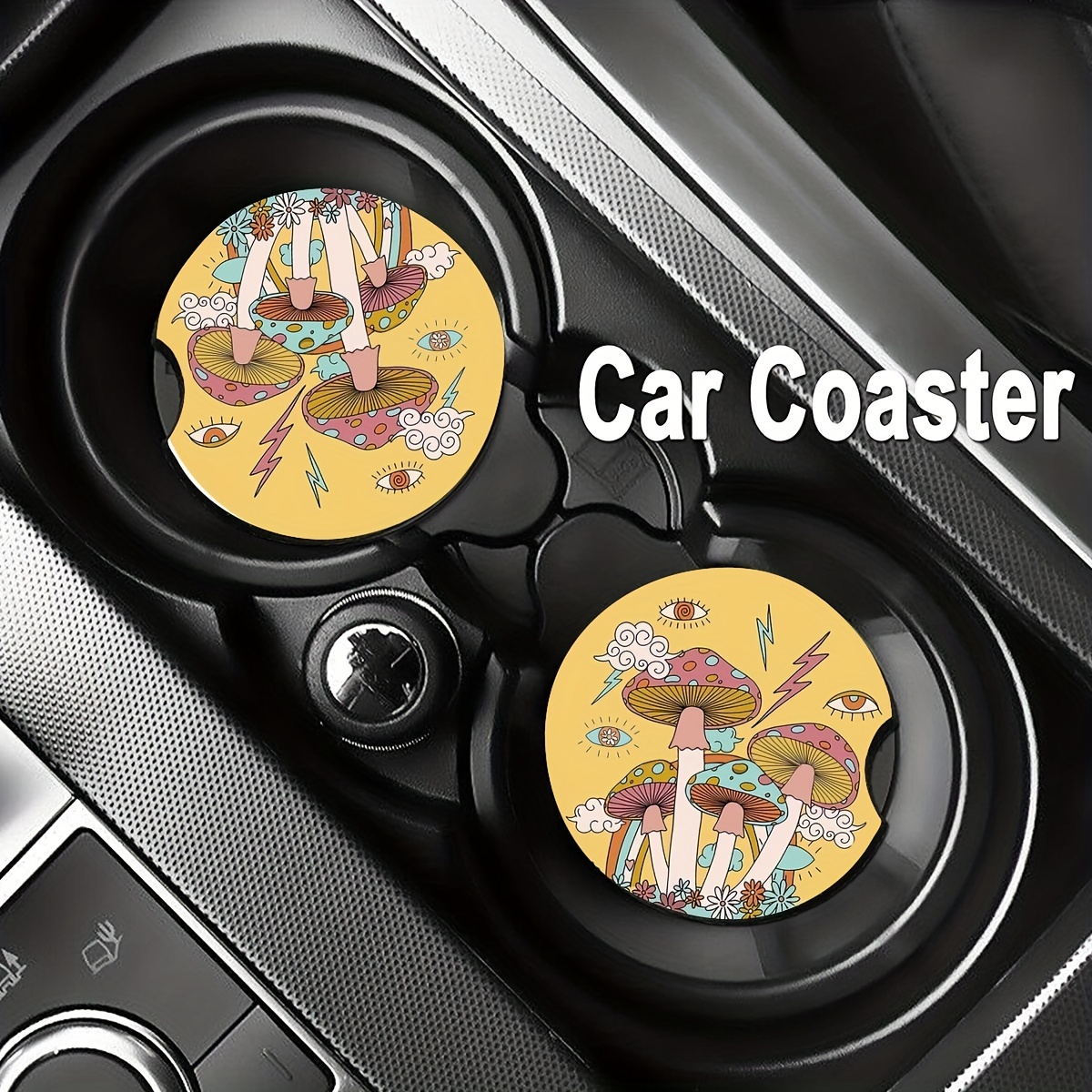 Car Coasters Car Cup Holders Car Coasters Finger Notch Easy - Temu
