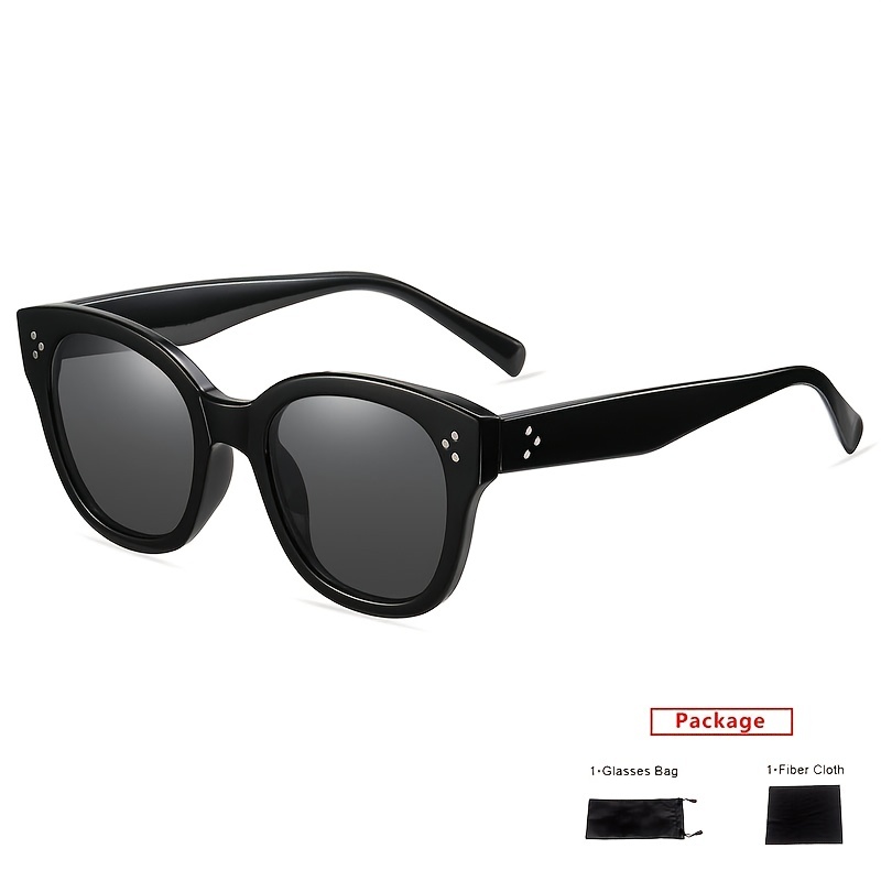 1pair Men Square Frame Fashion Glasses Black Shades
