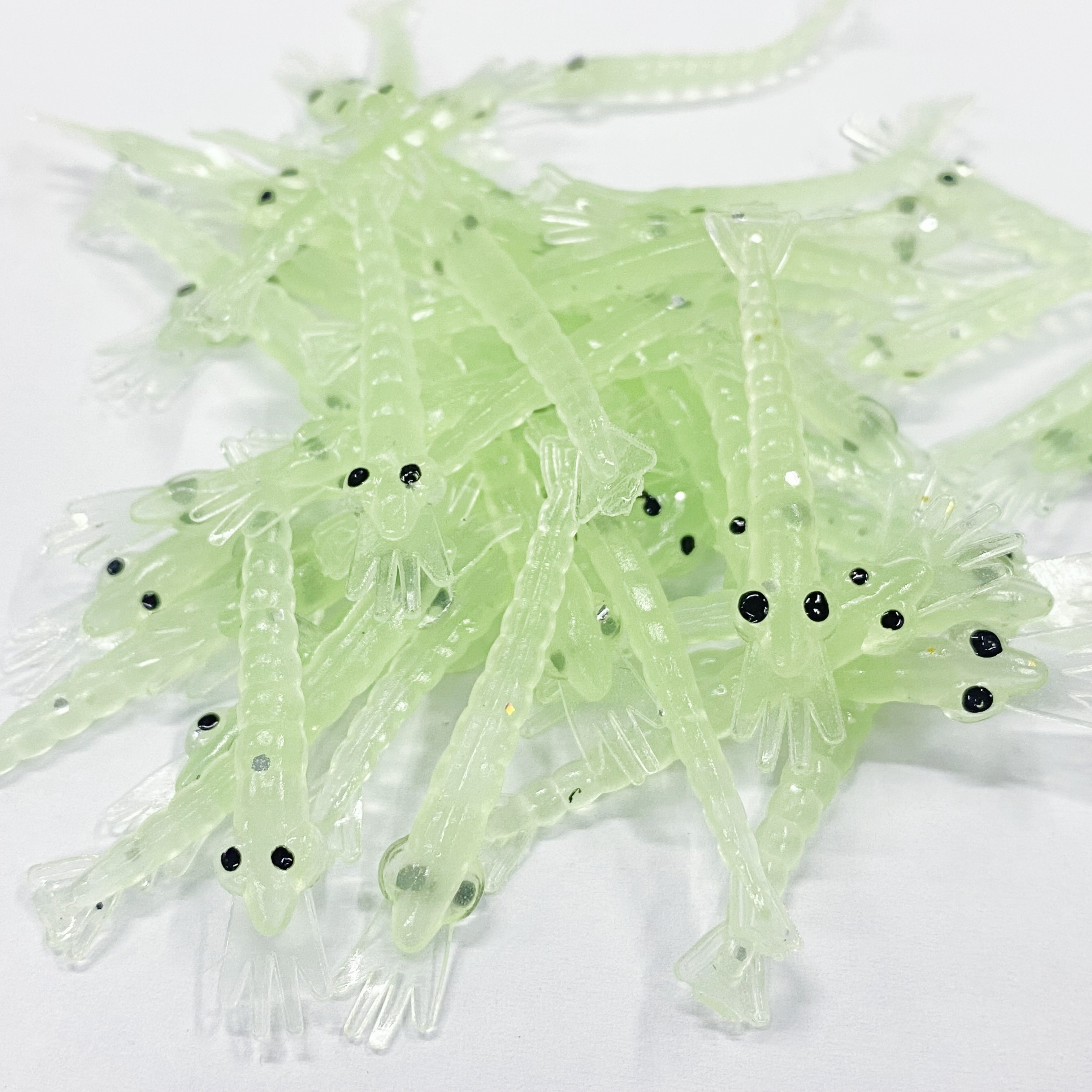 50pcs Fishing Soft Lures: Glow Shrimp, Grub Worms & More - Perfect for  Bass, Walleye, Trout & Crappie!