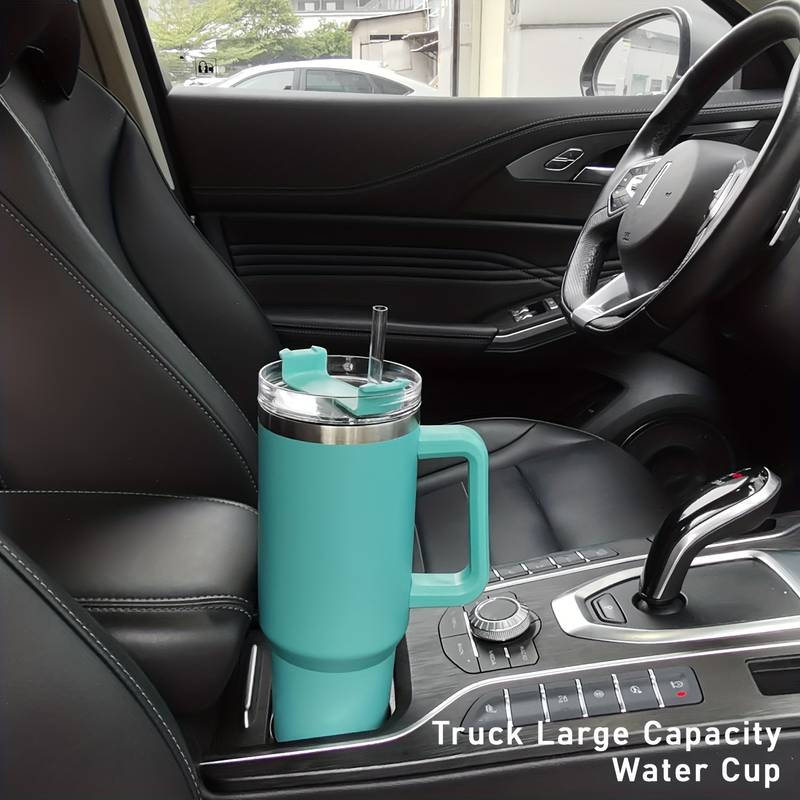 Gobelet Isotherme 40 Oz Avec Paille Et Poignée - Tasse Acier Inoxydable, Garde Chaud 12h/Froid 24h