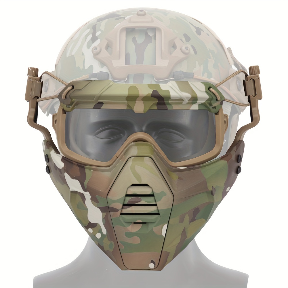AOUTACC Máscara Airsoft de esqueleto de calavera con gafas, máscara  protectora de paintball de cara completa, máscara táctica ajustable para